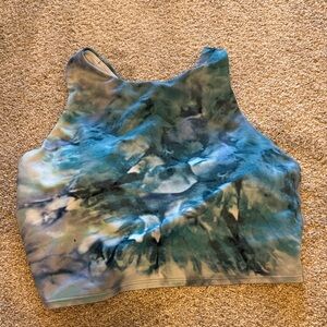 Athleta Blue Tie-Dye Crop Top